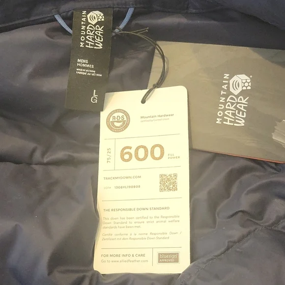Mountain Hardwear Down Mt. Eyak  Lightweight Jacket Hiking Coat  M  L - Picture 9 of 13